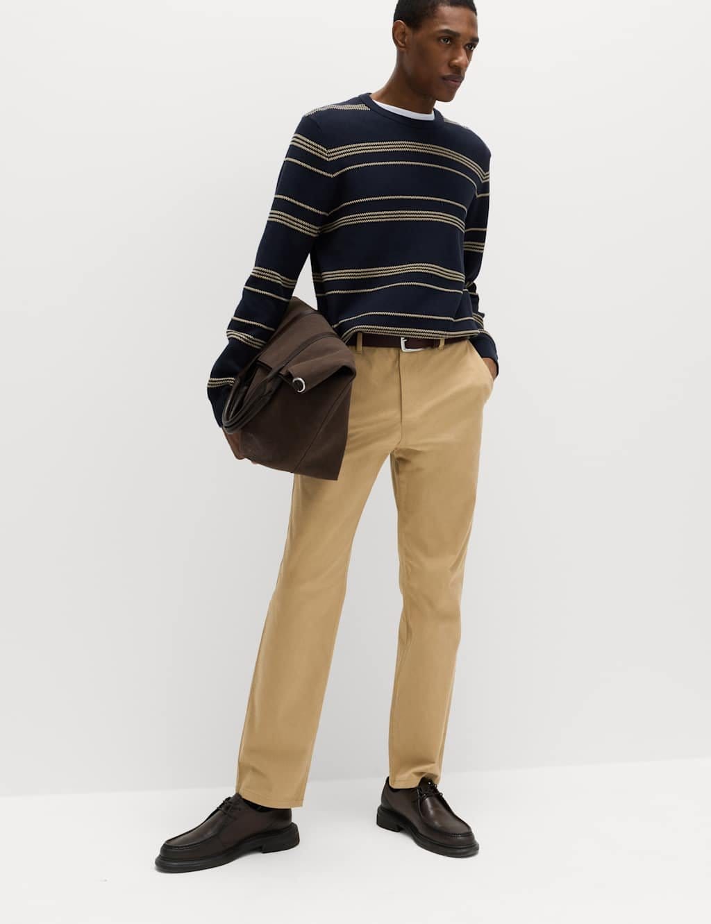 Marks & Spencer M&S Regular Fit Elasticated Waist Chinos Sand - 4