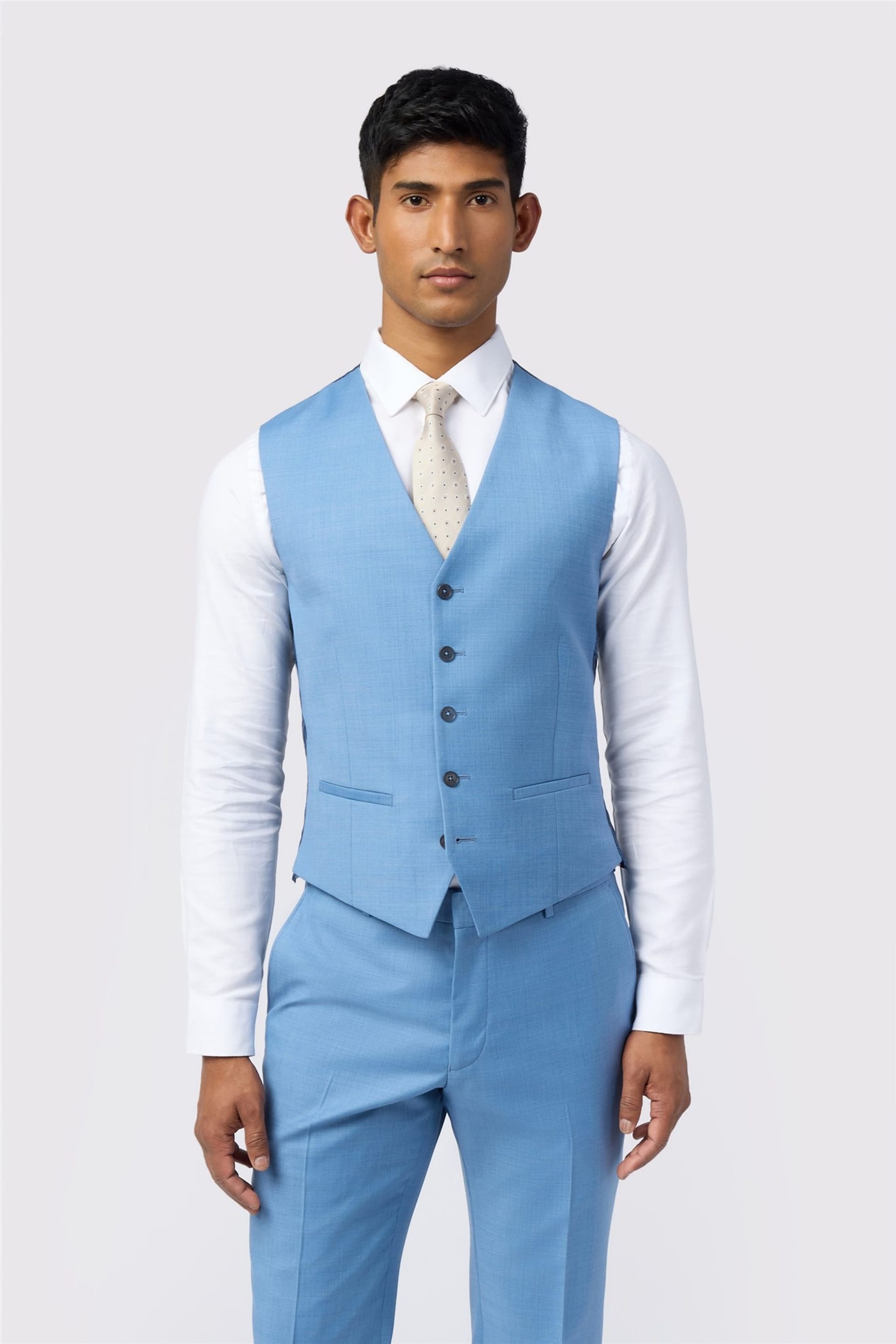 Ted Baker Men's Baby Blue Wool Blend Waistcoat