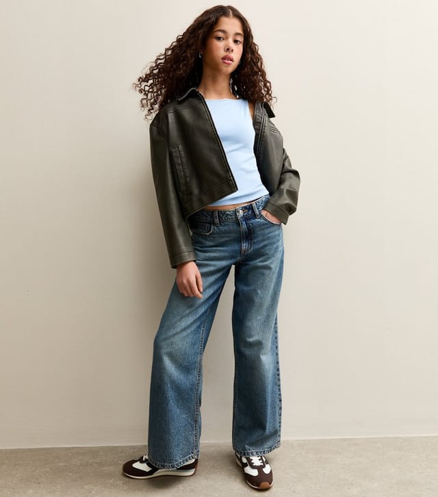 New Look Girls' Blue Stretch Cotton Tank Top New Look - 2