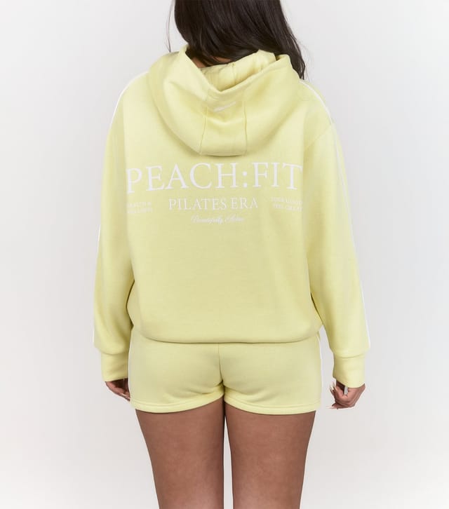 Peach Fit Women's Bright Yellow Sleeve Trim Heather Hoodie Peach Fit New Look - 2