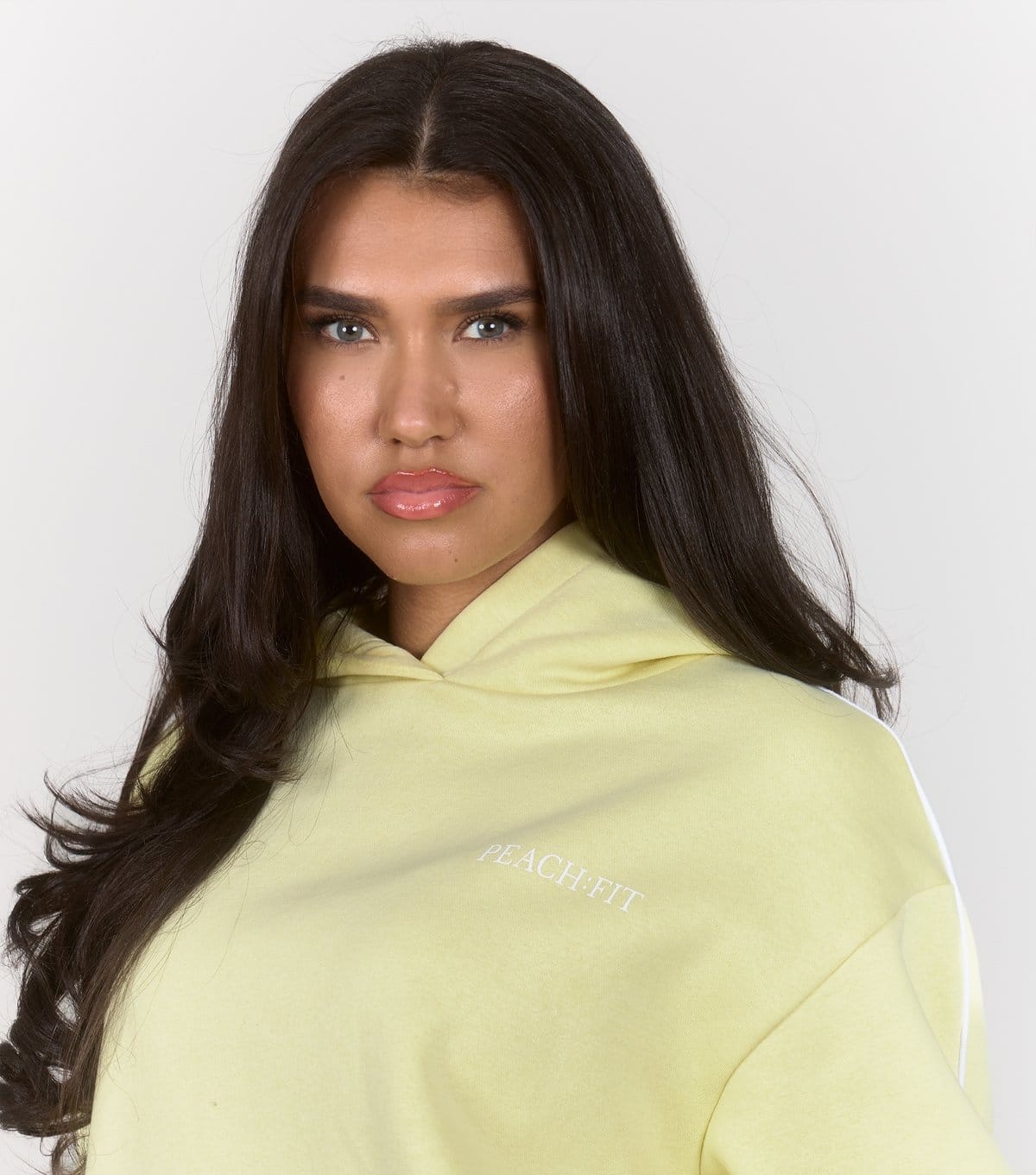 Peach Fit Women's Bright Yellow Sleeve Trim Heather Hoodie Peach Fit New Look - 4