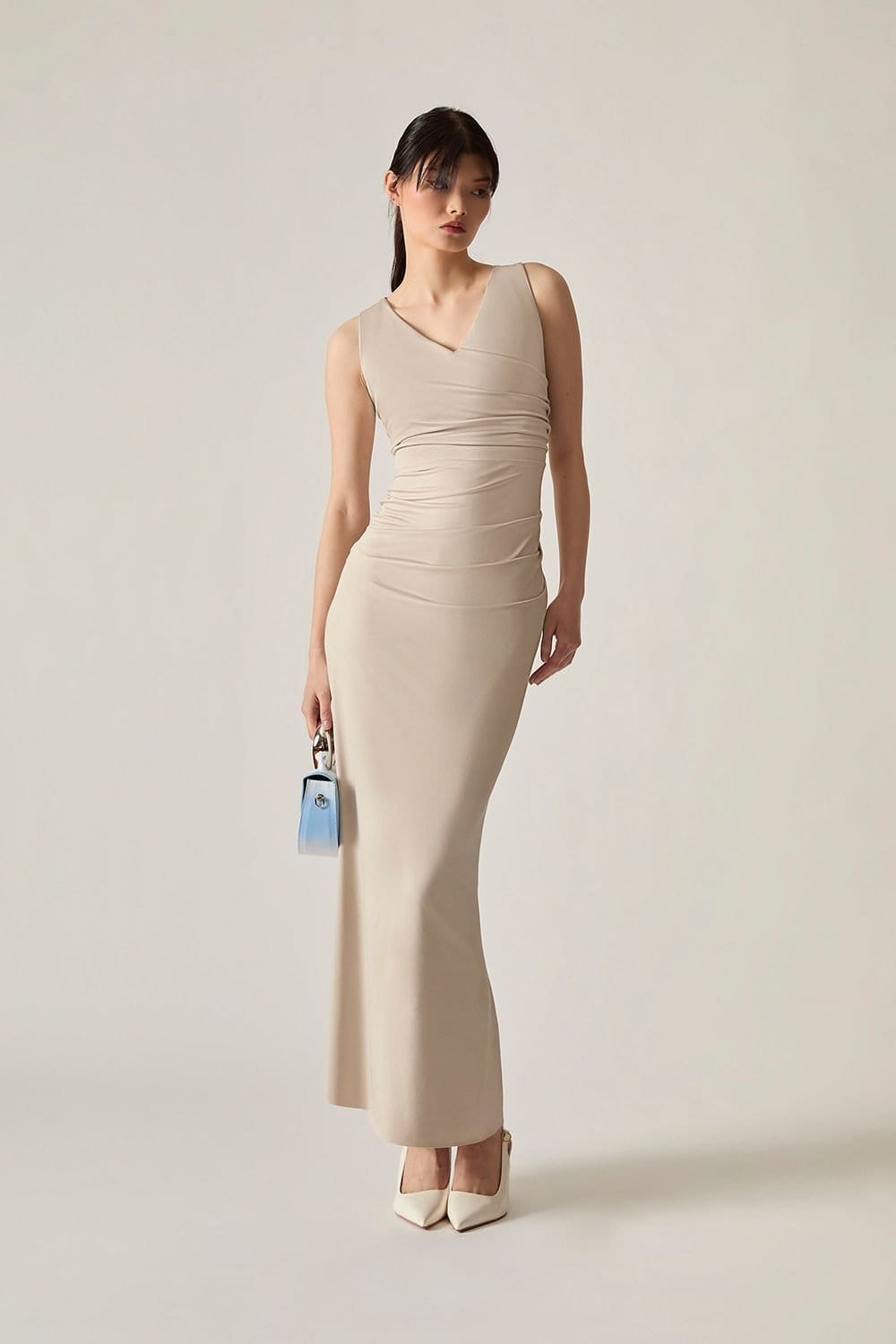 James Lakeland James Lakeland Women's Cream V-Neck Maxi Dress - 4