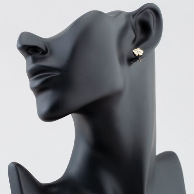 T.H.Baker T.H.Baker Women's 9ct Yellow Gold Mother of Pearl Flower Stud Earrings 1.59.0839 - 3