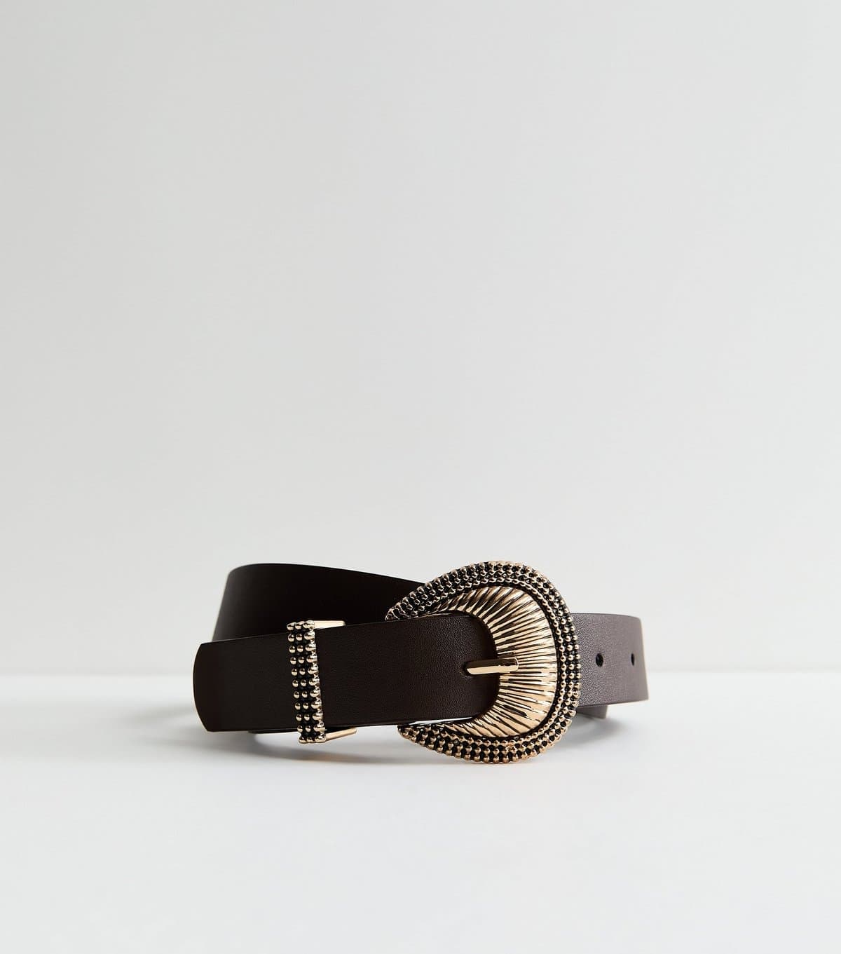 New Look New Look Dark Brown Faux Leather Western Buckle Belt