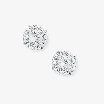 T.H.Baker T.H.Baker Silver 9ct White Gold Cubic Zirconia Stud Earrings