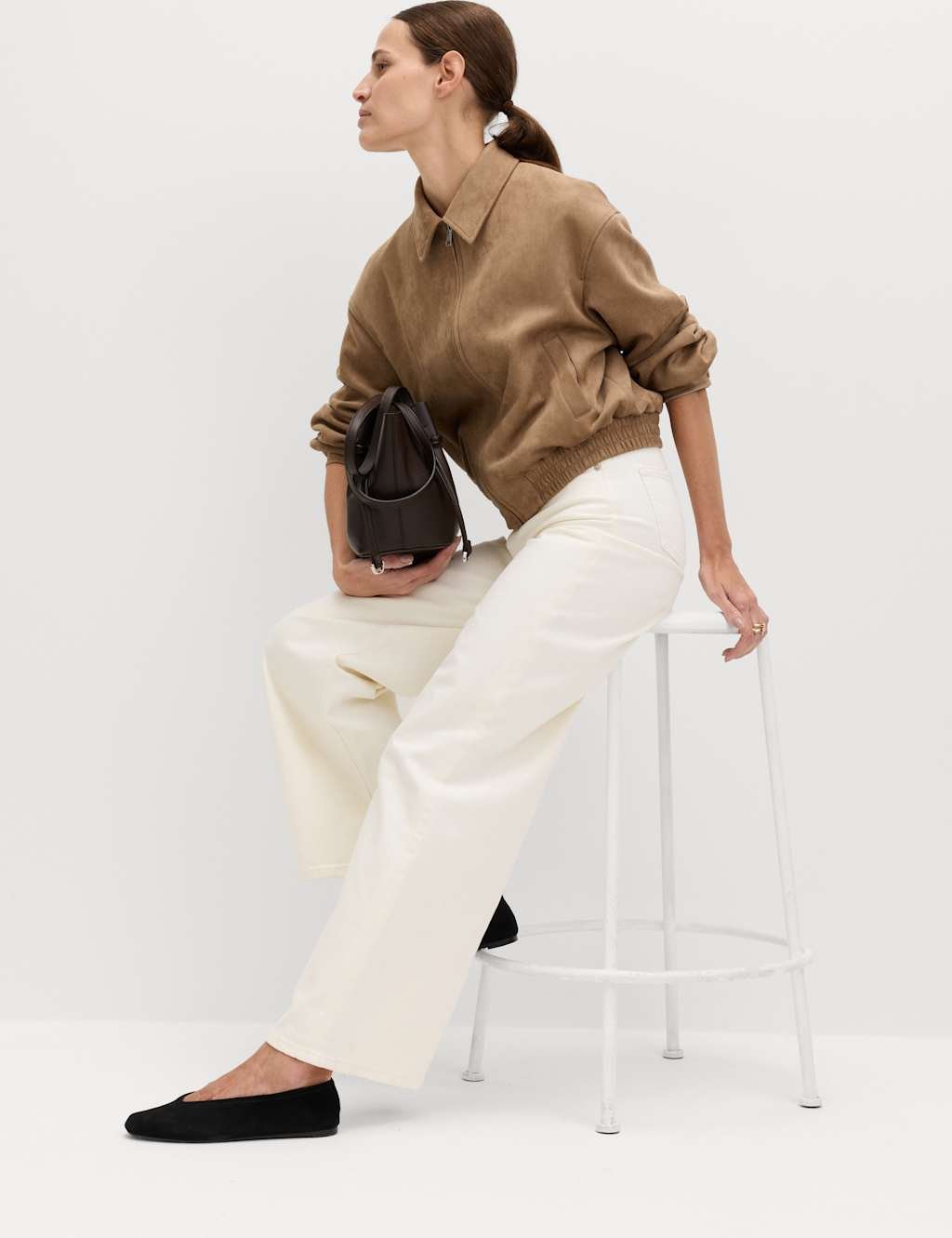 Marks & Spencer M&S The Wide-Leg Jeans Ivory - 4