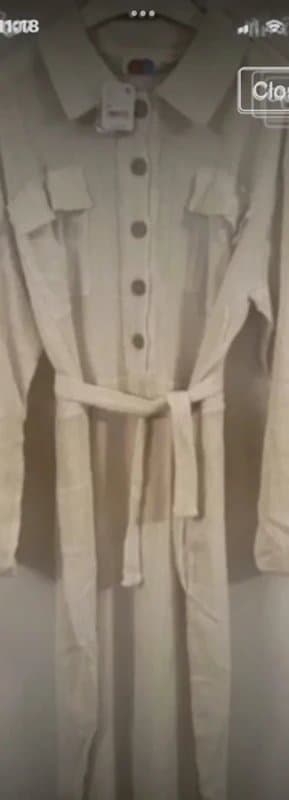Free People Free People Woman’s Calico Jumpsuit Medium Oversized Ivory One Piece RRP£108