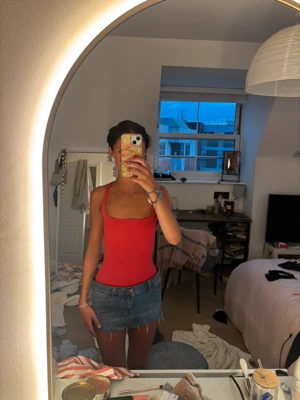 Bershka Bershka red bodysuit polyamide