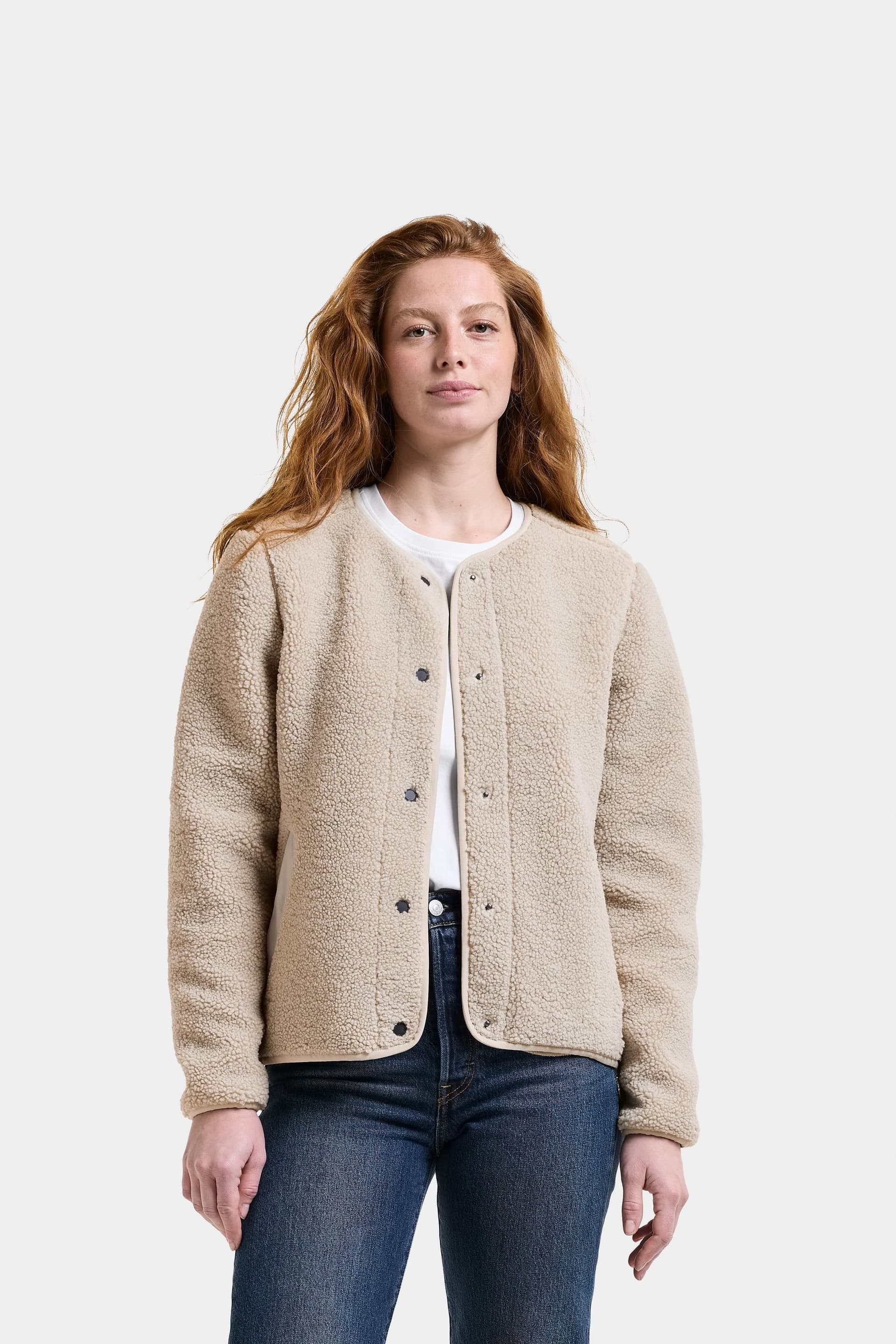 Didriksons Didriksons Women's Selma Teddy Fleece Jacket in Beige