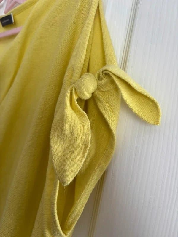Mint Velvet Mint Velvet Daffodil Yellow Sleeveless Jumper Top - Cashmere Cotton Mix - XL 🌼