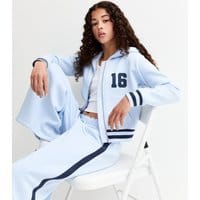 New Look Girls' Light Blue 16 Graphic Zip Through Hoodie New Look - 3