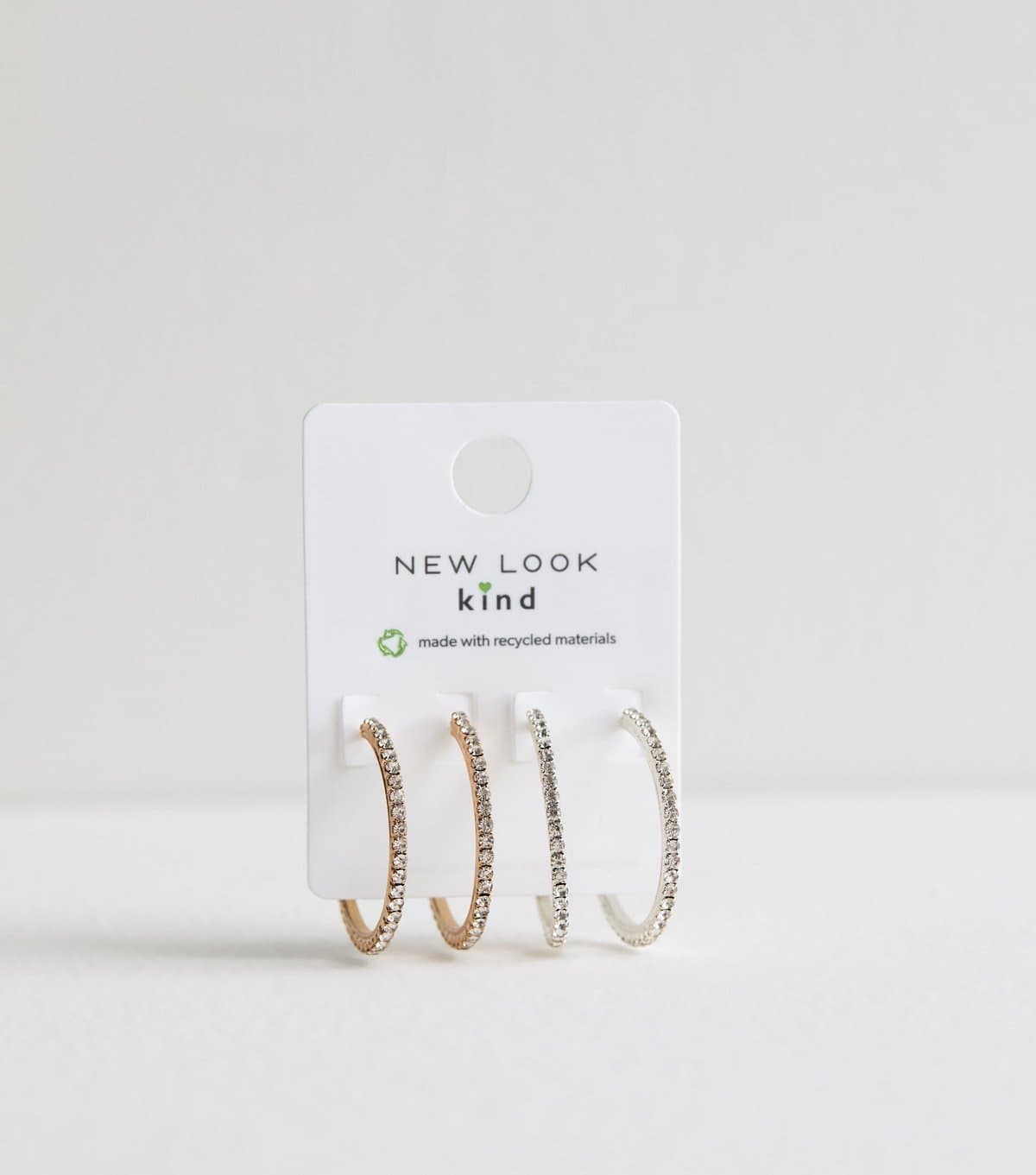 New Look 2 Pack of Multicoloured Diamante Hoop Earrings New Look