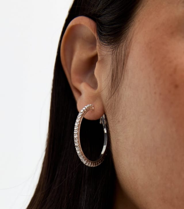 New Look 2 Pack of Multicoloured Diamante Hoop Earrings New Look - 2
