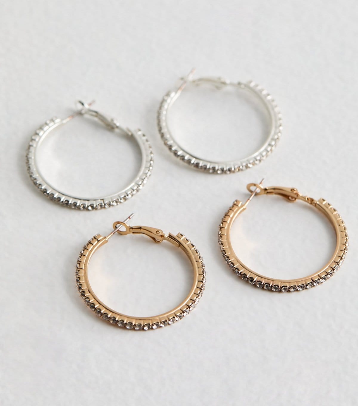 New Look 2 Pack of Multicoloured Diamante Hoop Earrings New Look - 4