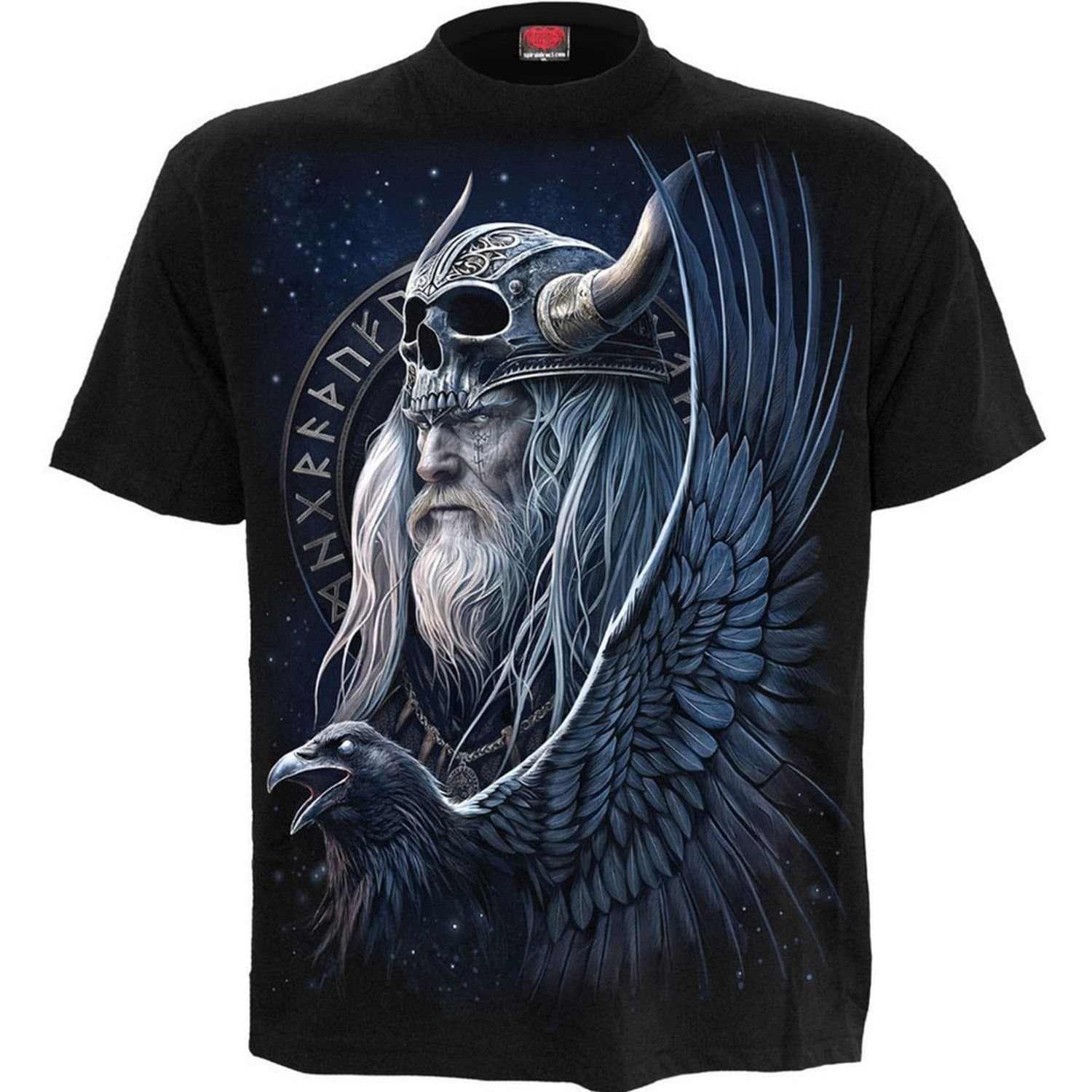 Spiral Direct Spiral Direct Men's Odin´s Warrior Back Print T-Shirt in Black