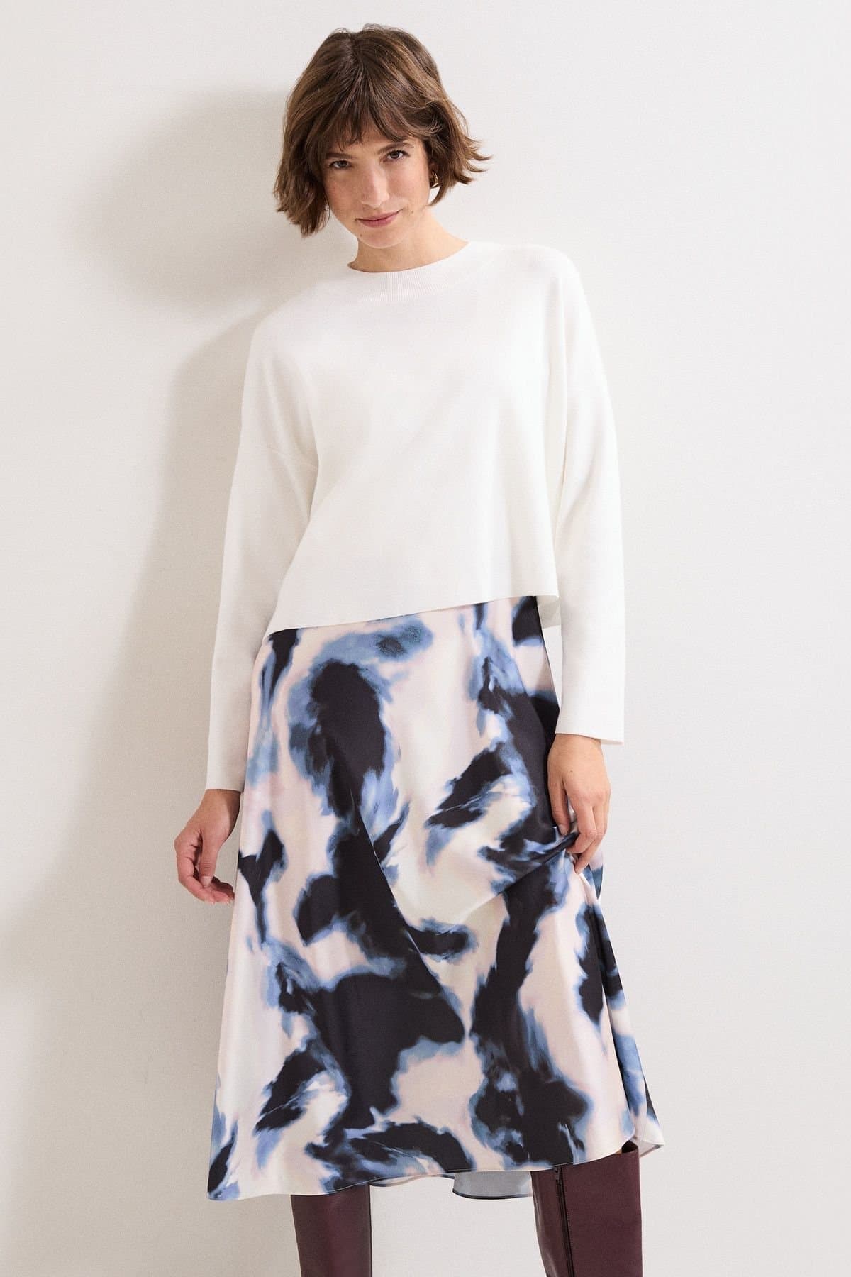 Phase Eight Phase Eight Women's Issy Tye Dye 2-in-1 Midi Dress in Pale Pink