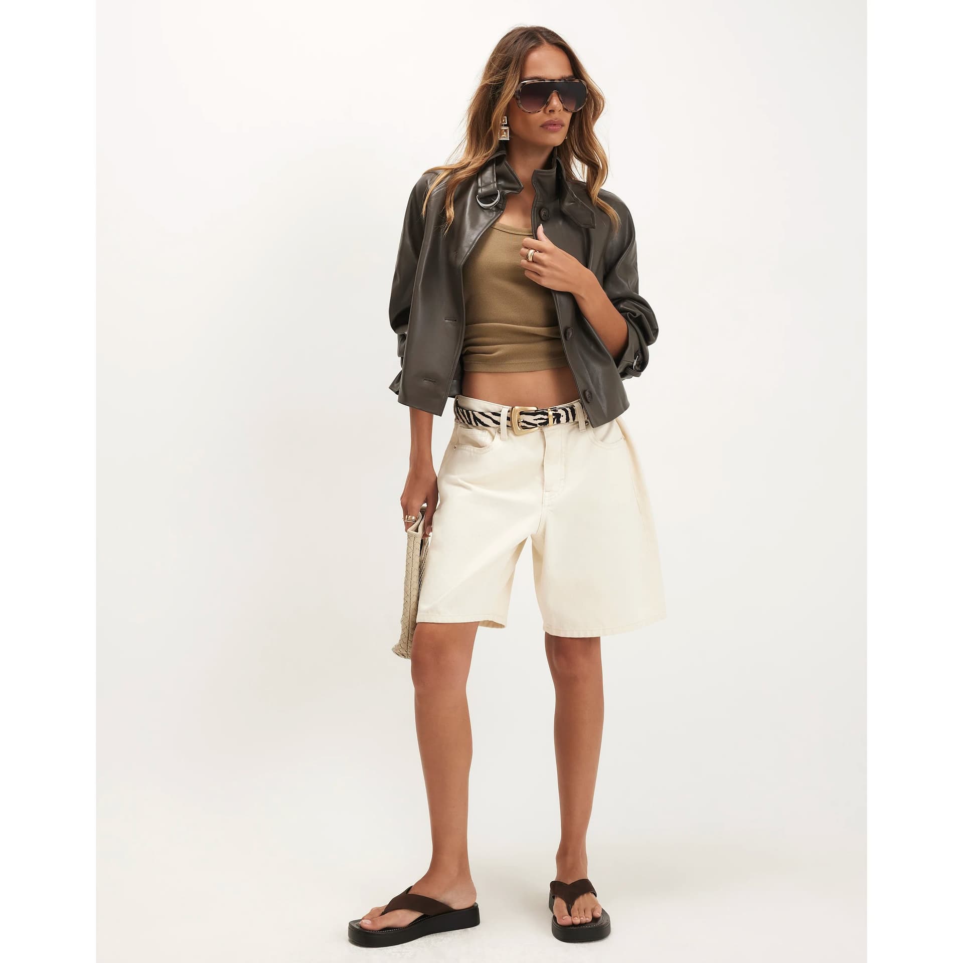 River Island River Island Womens Grey Funnel Neck Cropped Trench Coat