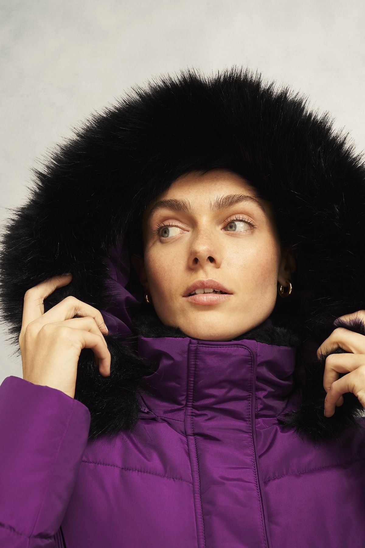 Hobbs London Hobbs London Women's Jaymie Puffer Coat in Grape - 3