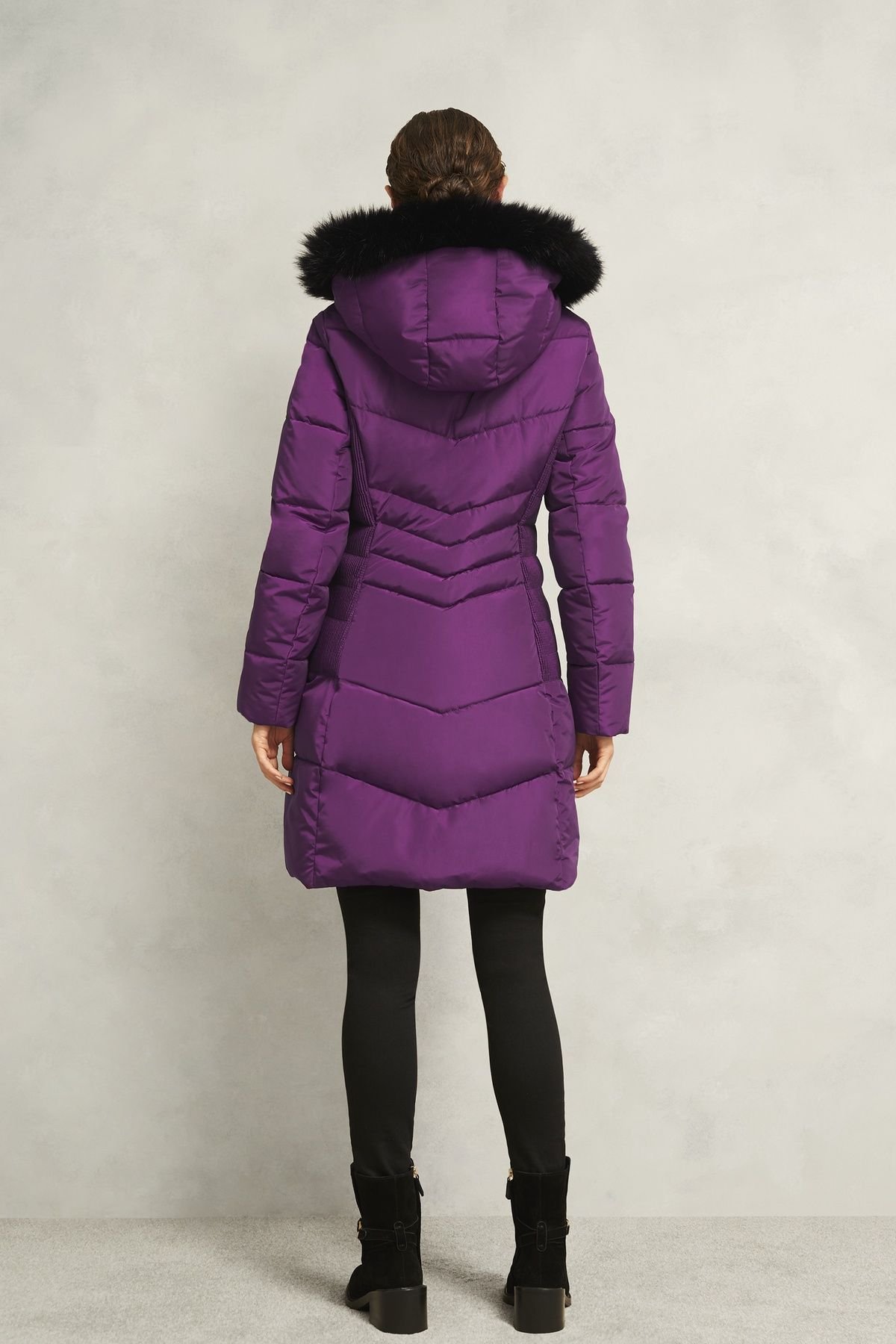 Hobbs London Hobbs London Women's Jaymie Puffer Coat in Grape - 4