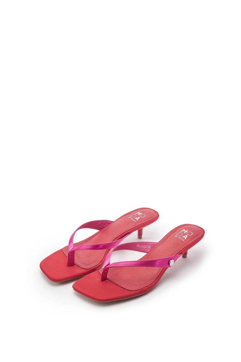 Moda In Pelle Moda In Pelle Women's 'Melodi' Satin Heeled Sandals in Red - 2