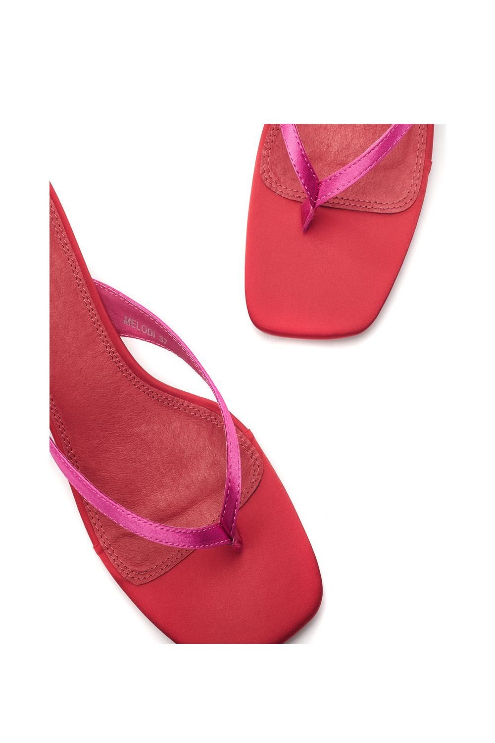 Moda In Pelle Moda In Pelle Women's 'Melodi' Satin Heeled Sandals in Red - 3