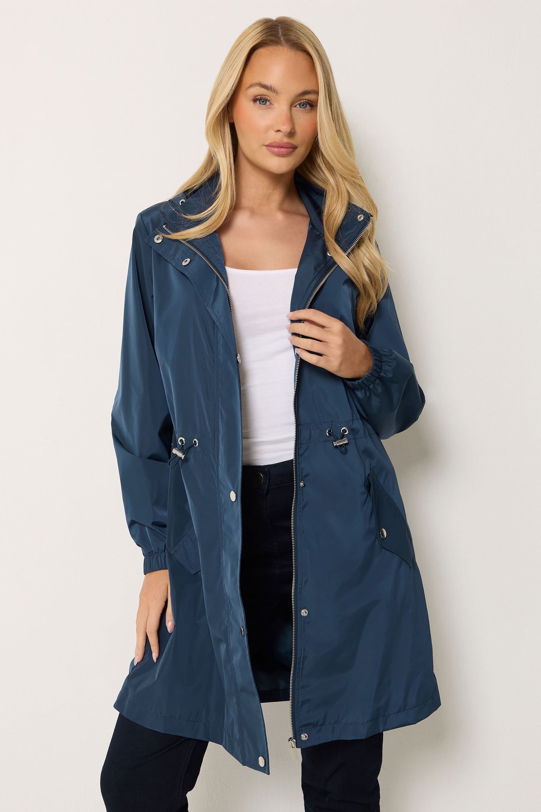 M&Co M&Co Women's Rain Jacket in Mid Navy