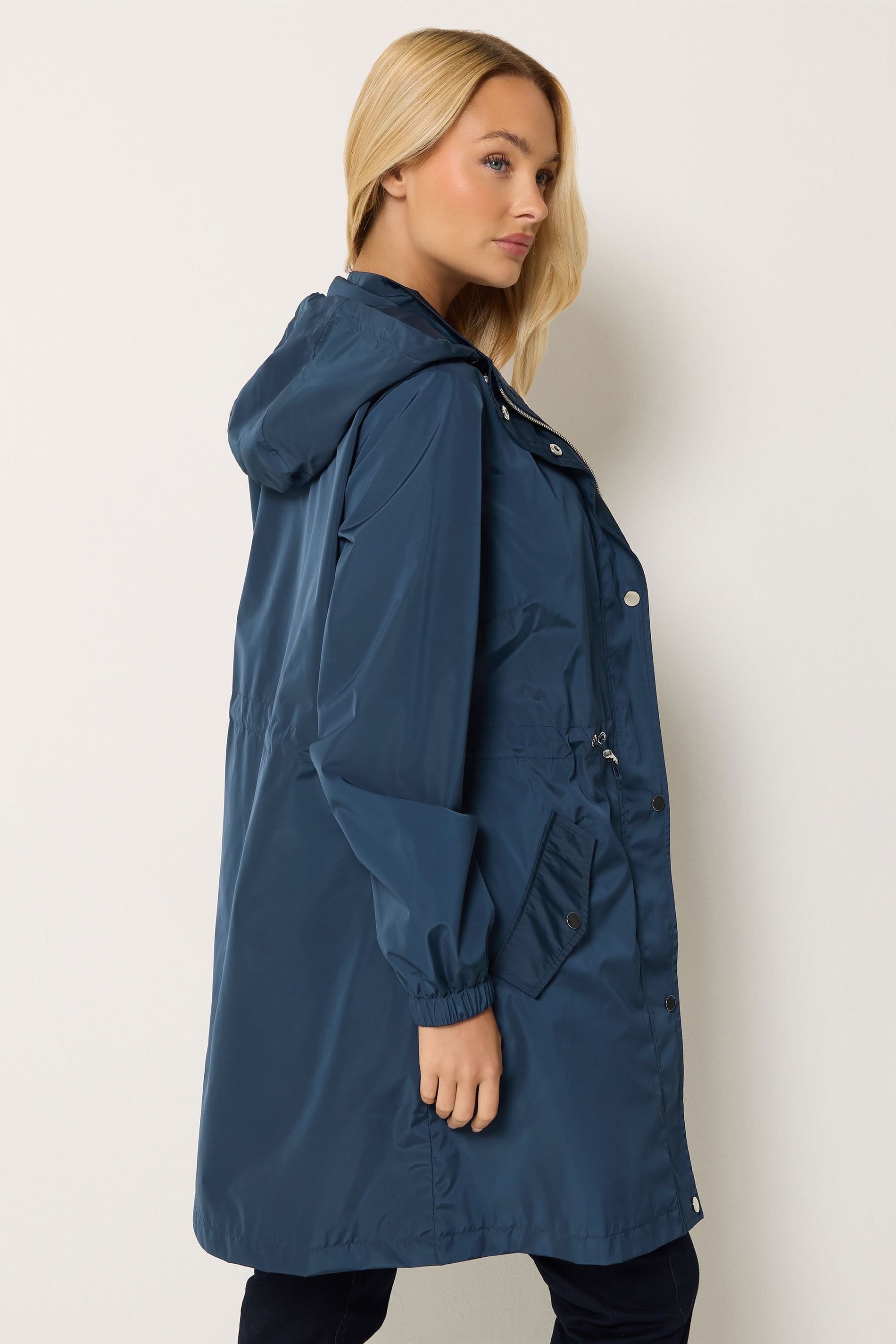 M&Co M&Co Women's Rain Jacket in Mid Navy - 4