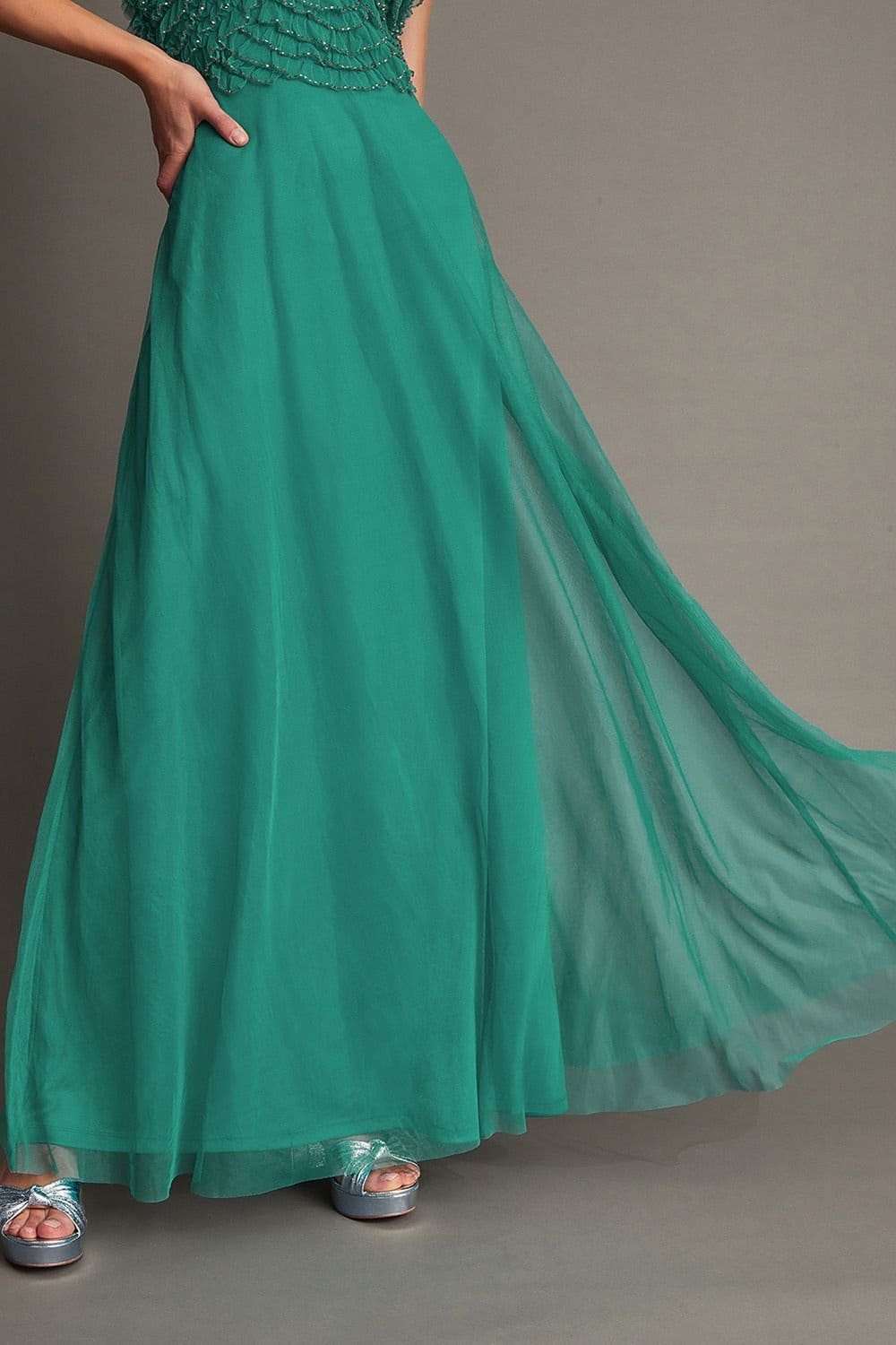 Monsoon Monsoon Women's Irina Hand-Embellished Maxi Dress Green - 4