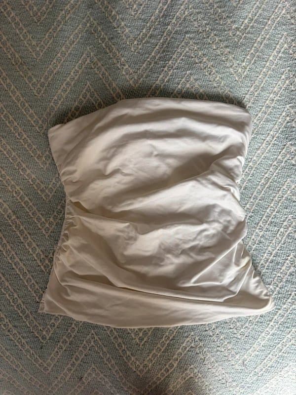 Bershka Ruched white bandeau top