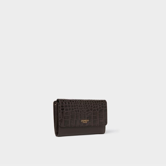 OSPREY LONDON OSPREY LONDON Women's The Kellie Leather Matinee Purse in Chocolate - 2