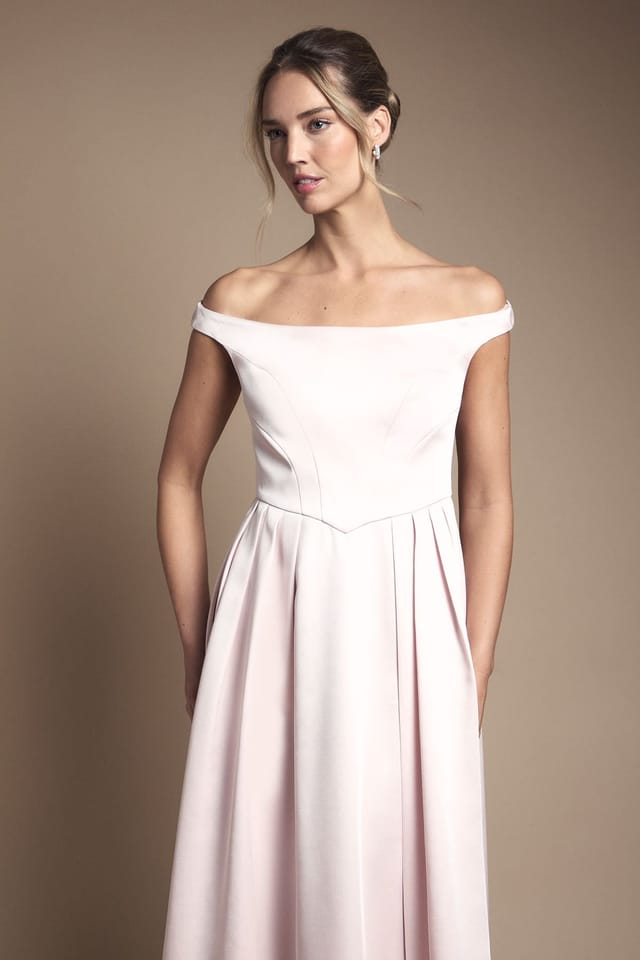 Coast Coast Women's Bandeau Double Layer Skirt Maxi Bridesmaid Dress in Blush - 2