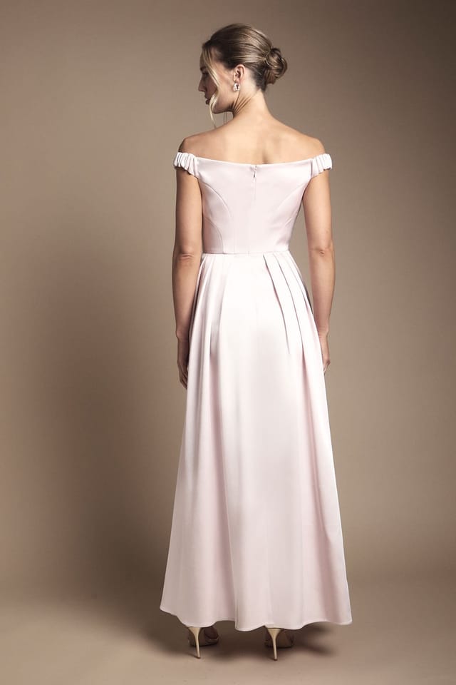 Coast Coast Women's Bandeau Double Layer Skirt Maxi Bridesmaid Dress in Blush - 3