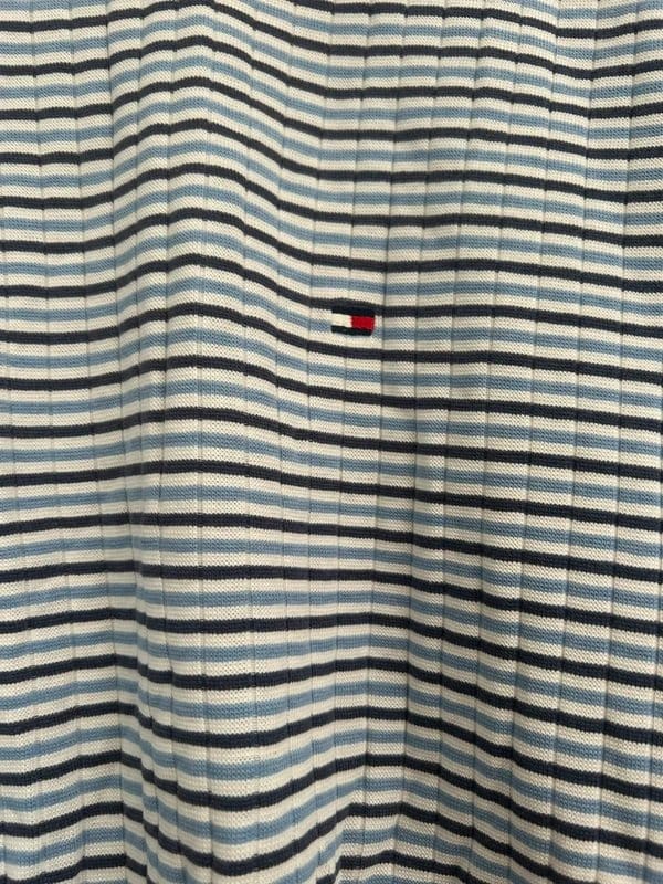Tommy Hilfiger Striped Knit Top in White and Blue
