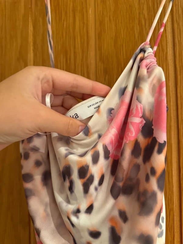Bershka Leopard print floral dress