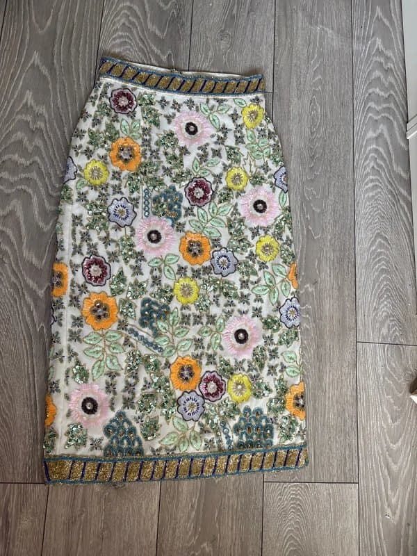 ASOS Asos fully embellished floral midi skirt size 10