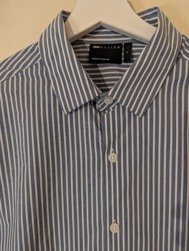 ASOS Design ASOS Design blue & white striped shirt size M