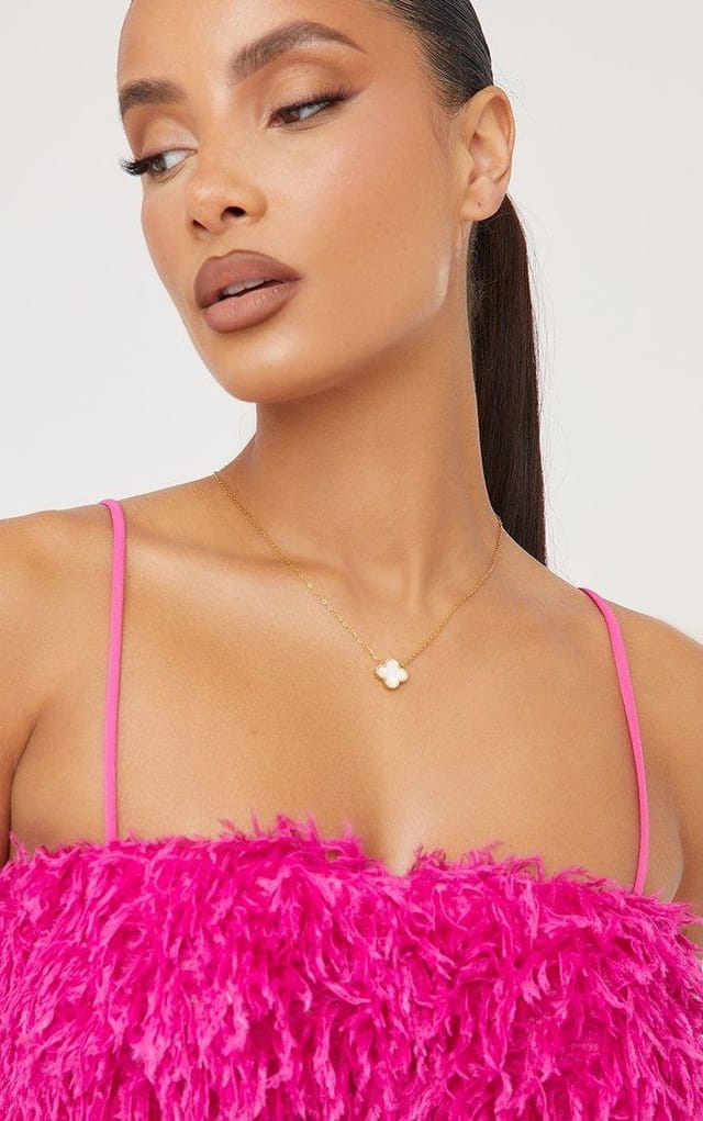 EGO Chain Detail Necklace In White And Gold, Women's Size UK One Size - 2