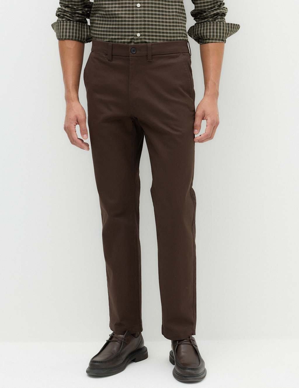 M&S Regular Fit Twill Chinos Bitter Chocolate