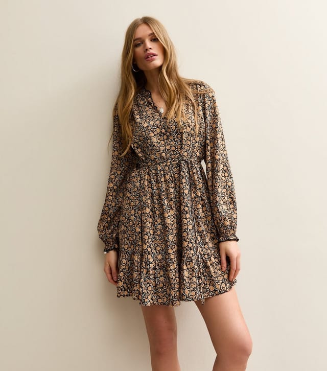 New Look Women's Yellow Floral Long Sleeve Mini Dress New Look - 2