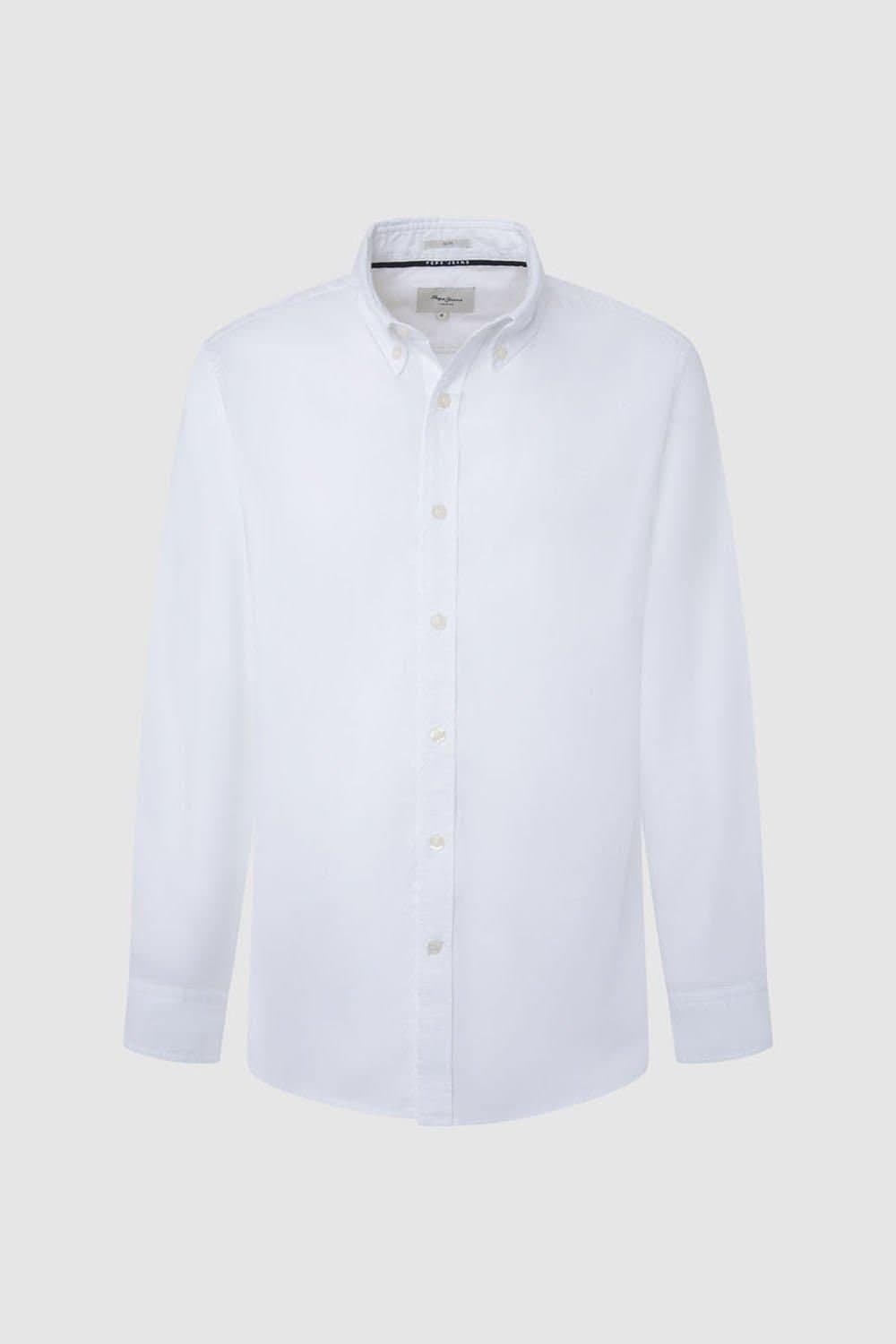 Pepe Jeans Pepe Jeans Men's Mallon Button Down Long Sleeve Shirt White
