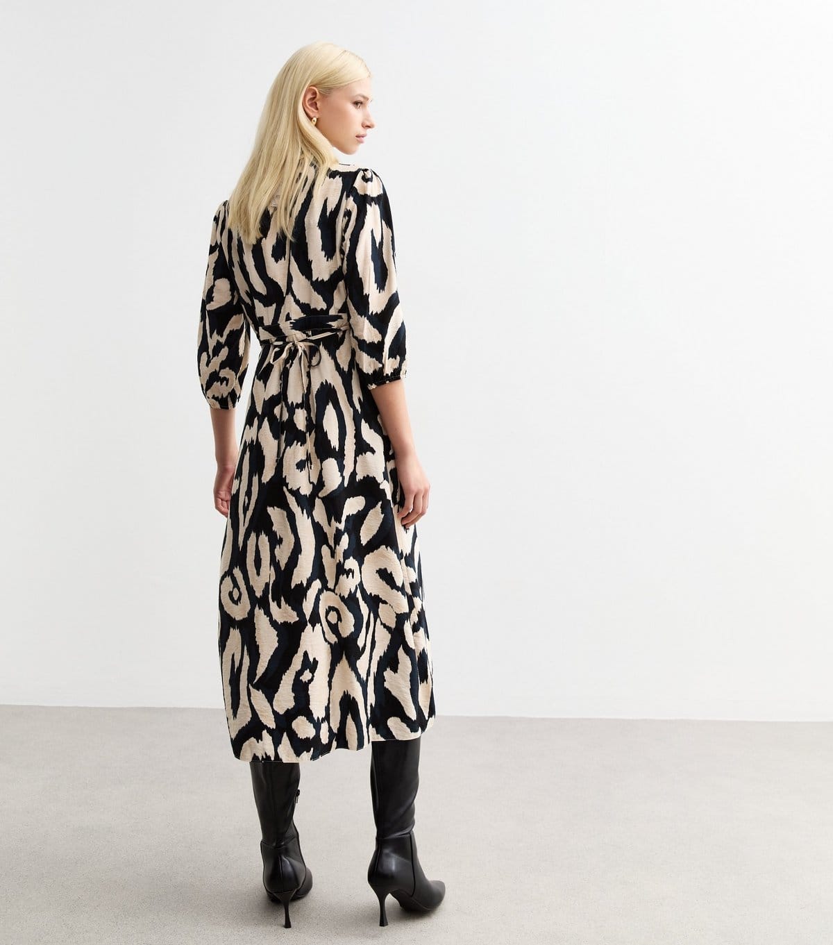 New Look Women's Blue Abstract Print Midi Shirt Dress New Look - 4