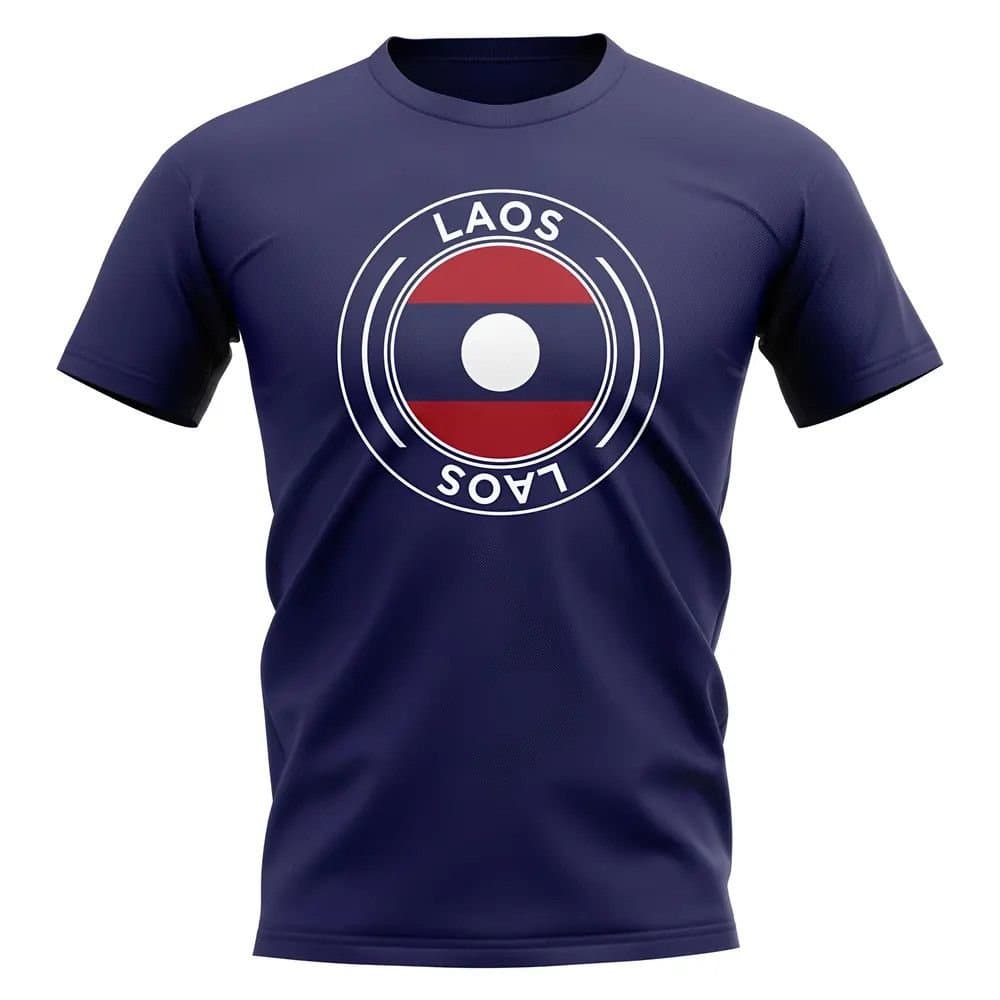 Laos Laos Men's Mens Football Badge T-Shirt in Navy