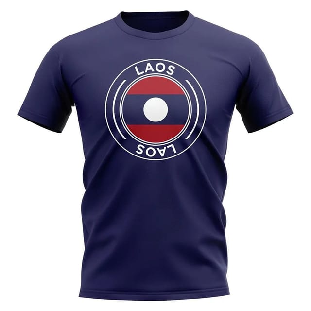 Laos Laos Men's Mens Football Badge T-Shirt in Navy - 2