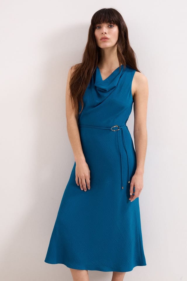 Phase Eight Phase Eight Women's Cassidy Sleeveless Cowl Neck Midi Dress in Turquoise - 3