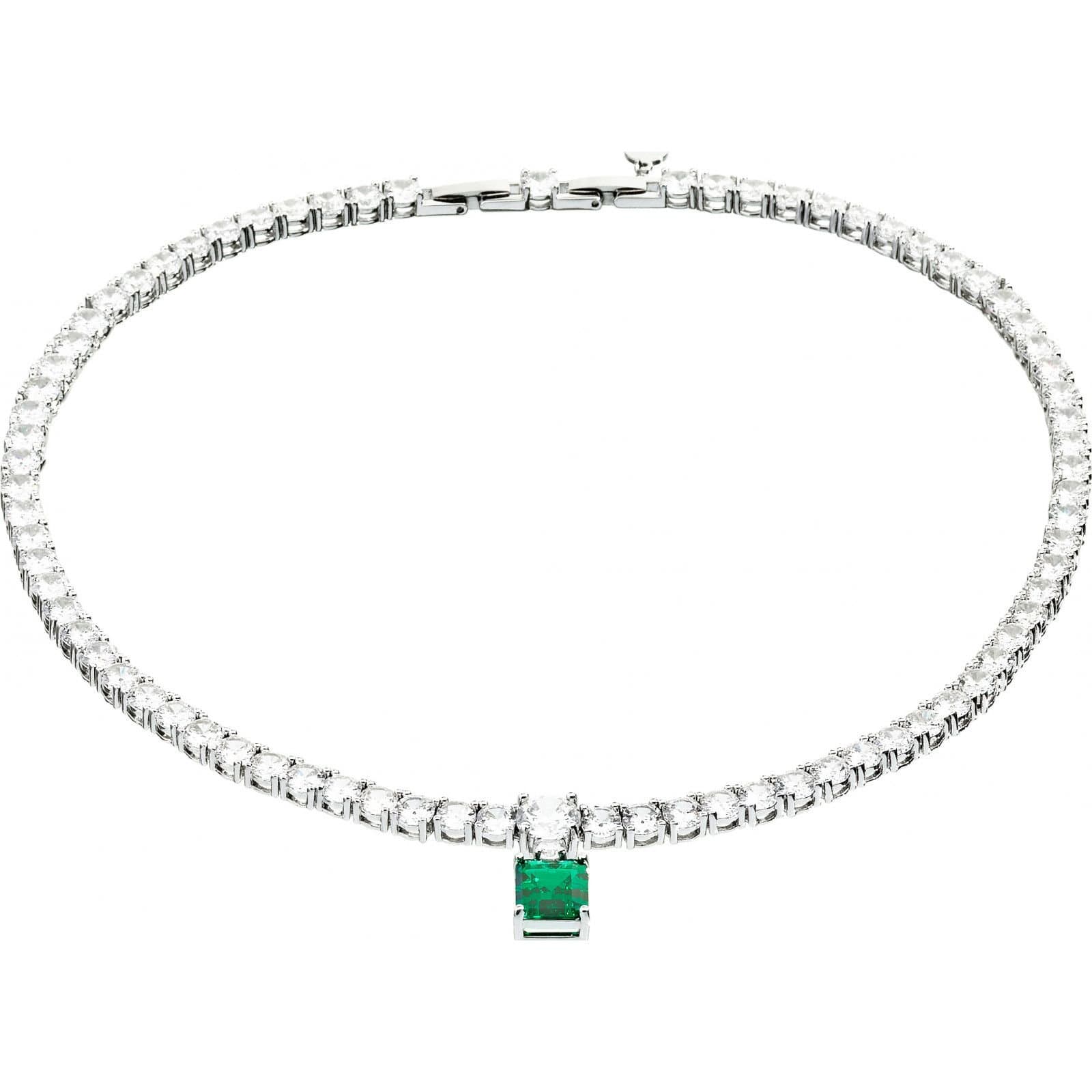 Chiara Ferragni Chiara Ferragni Silver Emerald & Diamond Necklace