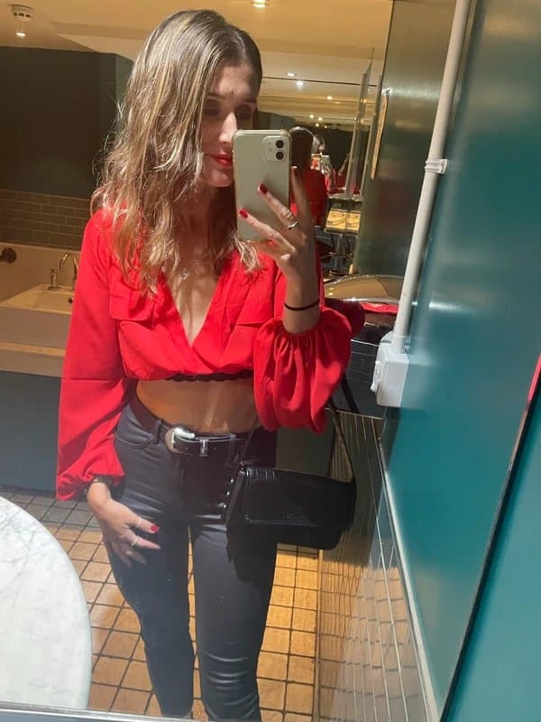 ASOS Design Cropped red top