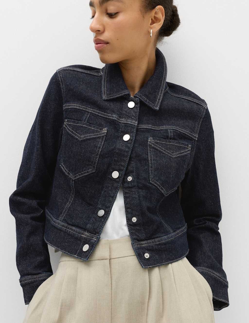 Marks & Spencer M&S Dark Indigo Cotton-Rich Denim Jacket