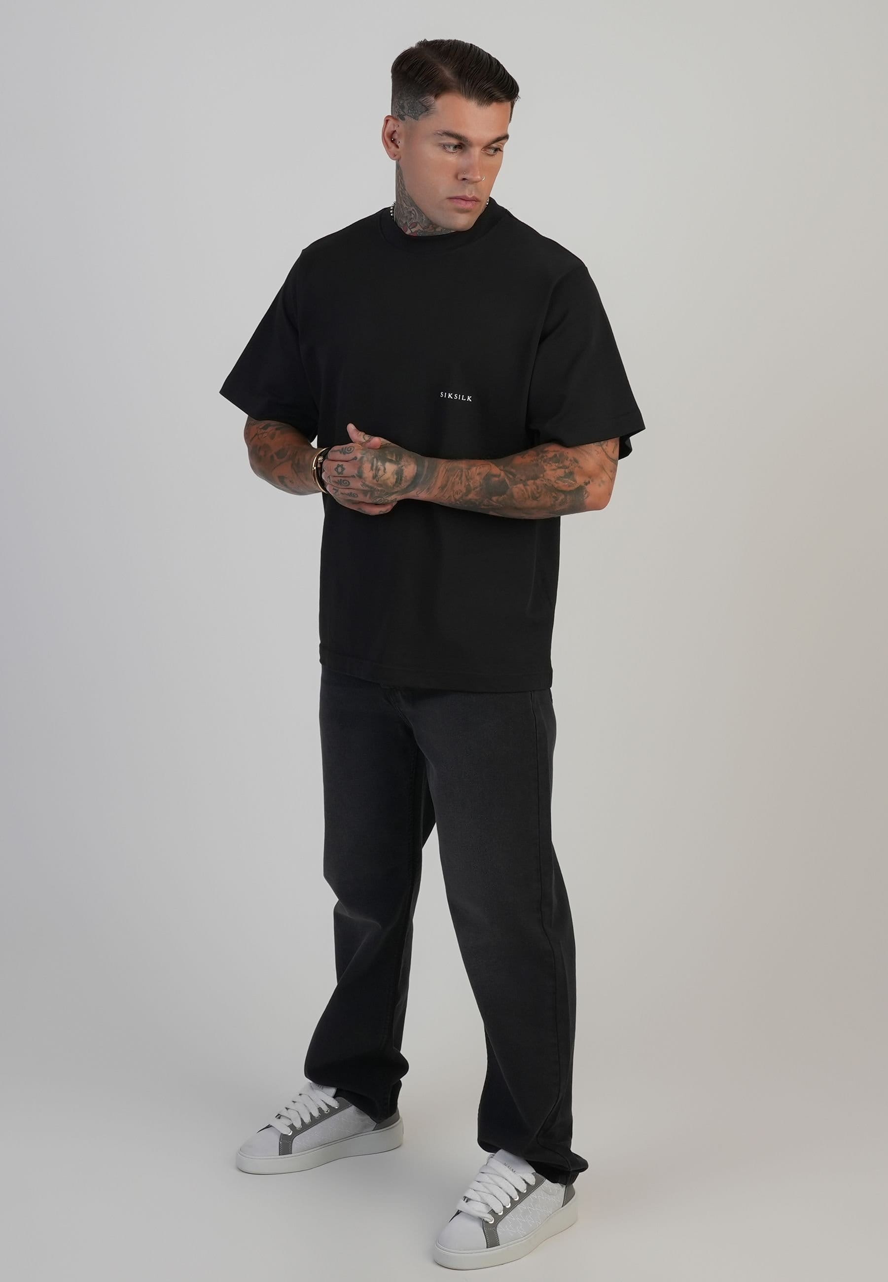 SikSilk SikSilk Men's Straight Fit Jeans in Black - 4