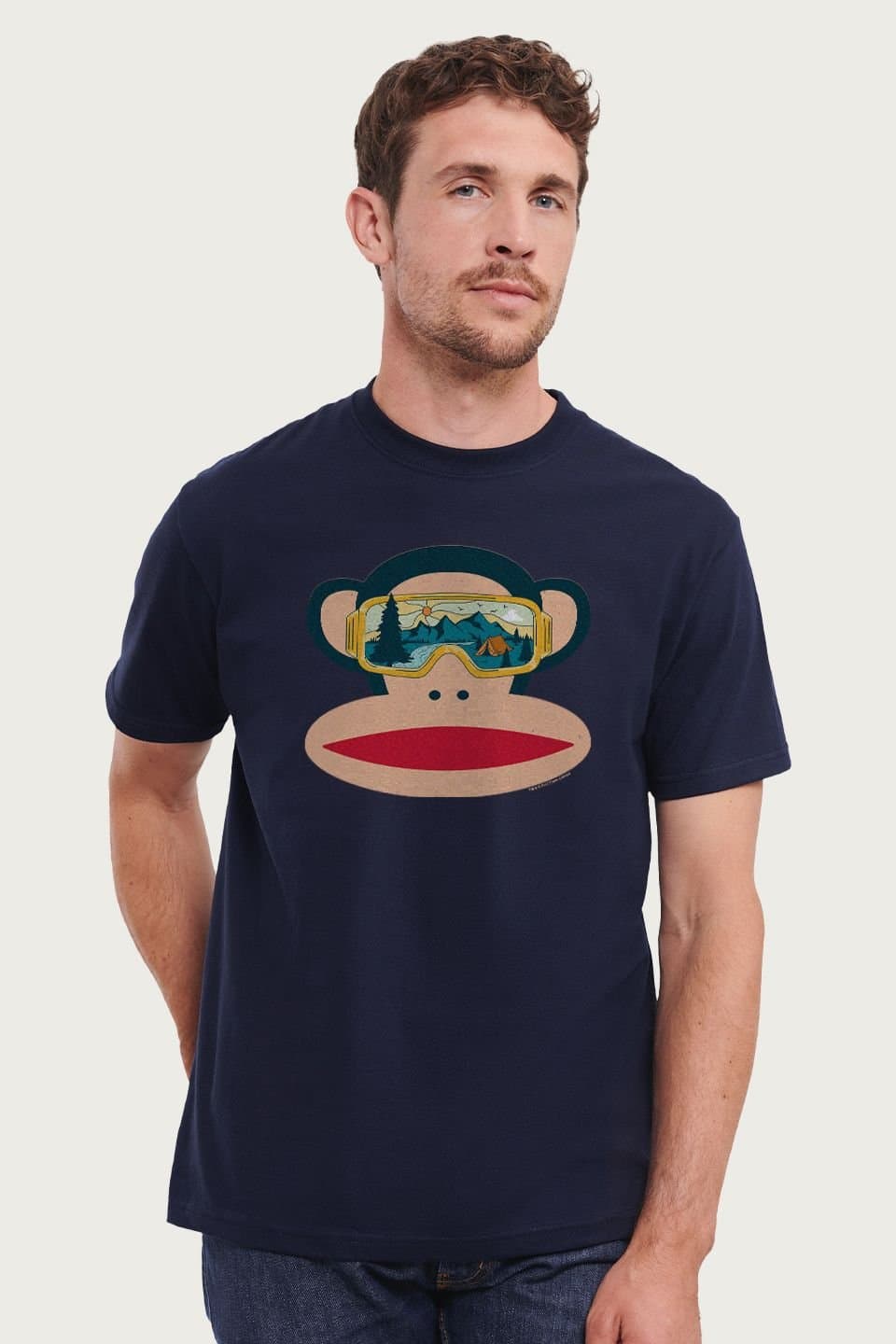 Paul Frank Paul Frank Men's Julius The Monkey In Nature Goggles T-Shirt in Navy