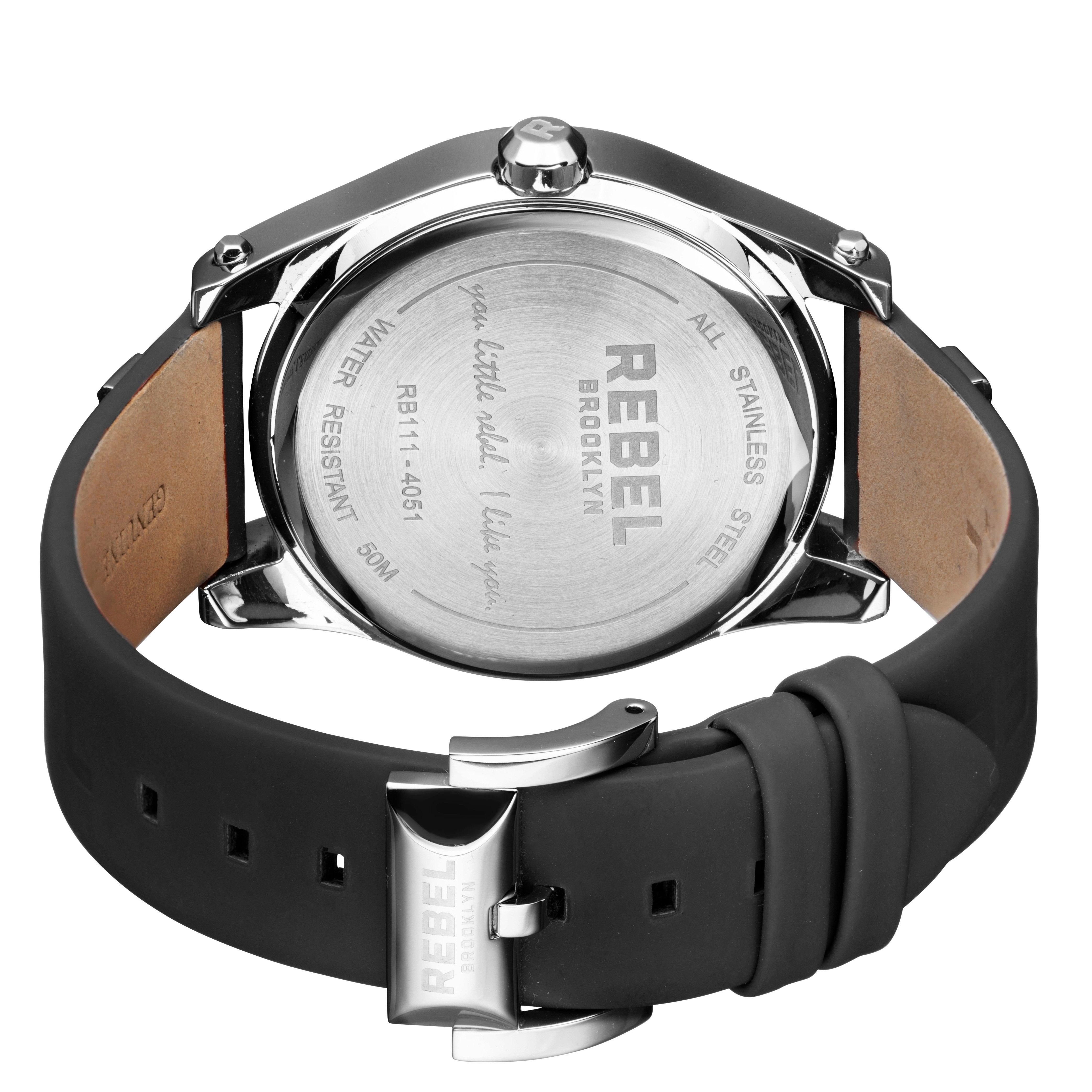 Rebel Rebel Women's Gravesend White Dial Leather Watch in Black - 2